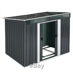 Metal Garden Shed Tool Outdoor Storage Organiser Sliding Door 2m² Windows Base