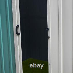 Metal Garden Shed Tool Outdoor Storage Organiser Sliding Door 6X4 GREEN
