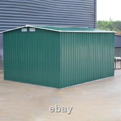 Metal Garden Storage House Outdoor Green Steel Tool Shed With Free Base