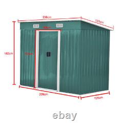 Metal Garden Storage Shed Outdoor Toolshed 226120182cm with Free Base Slide Door