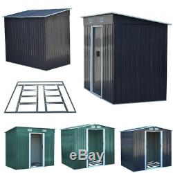Metal Garden Storage Shed Pent Tool Sheds House Galvanized Steel with Free Base UK
