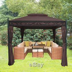 Metal Gazebo Pavilion Awning Canopy Garden Sun Shade Shelter Marquee Party Tent