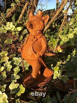 Metal Rusty Cast Iron Mr Fox Statue Garden Ornament
