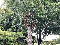 Metal Rusty Garden Modern Art Decorative Sphere Ornament Steel