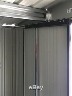 Metal Shed 8 x 8 FT Deep Grey Apex Garden Shed Outdoor Storage Cabinet Toolsheds