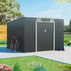 Metal Shed Garden Storage Cargo Pent Galvanised Outdoor Heavy-Duty Steel Shed