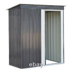 Metal Shed Pent Roof Garden Shed 6x4, 8x4, 5x3ft Outdoor Log Tools Storage House