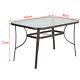 Metal & Tempered Glass Dining Table Outdoor Garden Patio Tables Bistro Cafe Yard