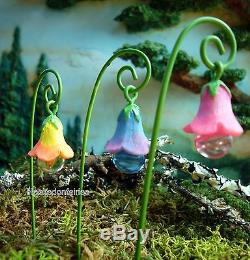 Miniature Fairy Garden Glow Flowers MG 38 SM pick 3 Assorted Glow in the Dark