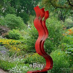 Modern Abstract Red Metal Art Garden Sculpture Home Decor Red Transitions
