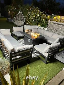 Modular garden set with fire pit table
