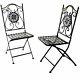 Mosaic Bistro Set Outdoor Patio Garden Furniture Dining Set Table Folding Chairs