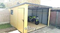 Motorcycle Secure Garage 12x10ft Bike Shed Motorbike Garden Workshop Storage