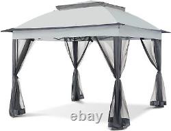 NEW Garden Heavy Duty Roof Pop up Gazebo 3.3x3.3M Outdoor Canopy Shelter Netting