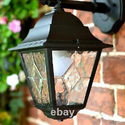 New 45cm Black Metal Garden Outdoor Wall Lantern Garden Lighting Backyard Light
