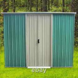 New 6FT X 4FT Metal Garden Shed Flat Roof Outdoor Tool Storage Duty Patio