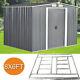 New 8x6ft Garden Shed Metal Apex Roof Outdoor Storage With Free Base Grey