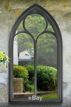 New Black Rustic Home & Garden Outdoor Mirror 3ft8 x 2ft 112cm x 61cm