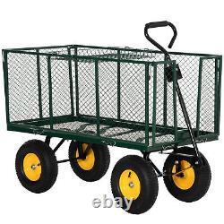 New Garden Heavy Duty Utility 4 Wheel Trolley Cart Dump Wheelbarrow Tipper Truck