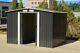 New Garden Shed Metal Apex Roof Outdoor 6x8'' Storage With Free Base