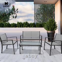 New Grey 4-Piece Garden Furniture Set Perfect for Patio or Poolside