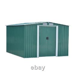 New Large Metal Garden Shed 8X10FT Apex Roof Tool Storage with FREE FOUNDATION