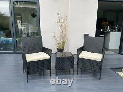 New Luxury 3 Piece Rattan Garden Furniture
