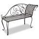 New Metal Garden Chaise Brown Scroll-patterned Quality M2j4