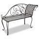 New Metal Garden Chaise Brown Scroll-patterned Quality O4e0