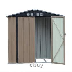 New Metal Garden Shed 4 X 6 Apex Roof Outdoor Storage Yard Tool Shed Lockable