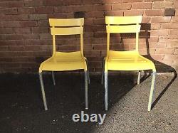 New Pair Of Yellow Luxembourg Metal Chairs Garden Bistro Cafe