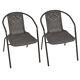 New Patio Set Round Garden Glass Table/stacking Chairs Balcony Leisure Furniture