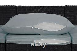 New Poly Rattan Outdoor Garden Furniture Set Black Malaga Cushion Patio Lounge
