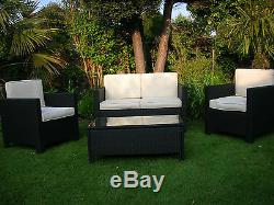 New Rattan Garden Wicker Outdoor Conservatory Furniture Table And Chairs Set