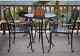 Outdoor Table Chair Patio Setting Marble Metal Garden Balcony Cafe Black Square