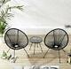 Outdoor Bistro Garden Table And 2 Chairs (rattan) Brand New