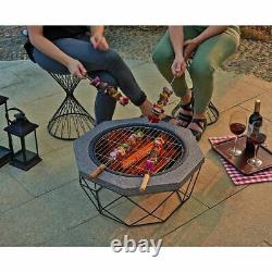 Outdoor Fire Pit Firepit Brazier Garden Table Stove Patio Heater Mesh Poker UK