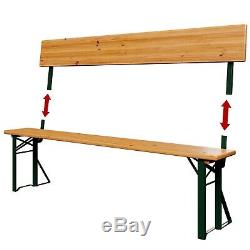 Outdoor Folding Trestle Table And Bench Set Large Dining Wooden Garden Furniture