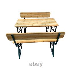 Outdoor Garden Beer Table and Bench Furniture Set Foldable Picnic Party Bistro