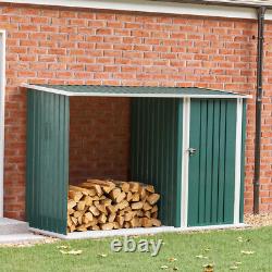 Outdoor Garden Galvanised Steel Log Wood Storage Shed Lockable Tools Box Shelter