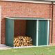 Outdoor Garden Galvanised Steel Log Wood Storage Shed Lockable Tools Box Shelter