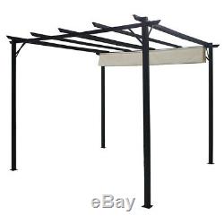 Outdoor Garden Gazebo Sun Shade Retractable Roof Canopy Awning Pavilion Tent