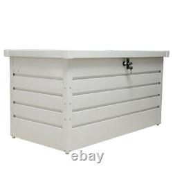 Outdoor Garden Storage Metal Steel Chest Cushion Box Case Shed Sit-On Lid 400L