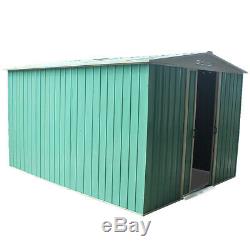 Outdoor Heavy Duty 6 X 8 FT Metal Garden Shed Apex Roof Storage with Free Base