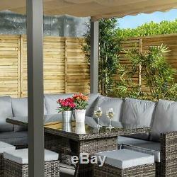 Outdoor Luxury Slide Away Sun Shade And Metal Gazebo Pergola Garden Furniture