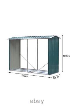 Outdoor Metal Storage Shed for Garden Yard Tools House Wood Firewood Stacking