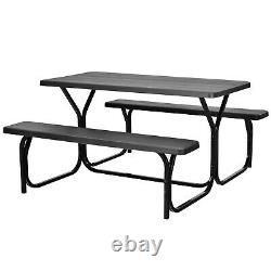 Outdoor Picnic Table and Bench Set Heavy-Duty Garden Furniture Gathering/Party