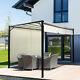 Outdoor Steel Pergola Retractable Sun Shade Awning Gazebo Canopy Garden Pavilion