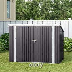 Outdoor Storage Shed Galvanized Steel Garden Patio Bin Tool Shed Lockable Door