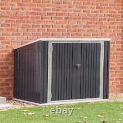 Outdoor Storage Shed Galvanized Steel Garden Patio Bin Tool Shed Lockable Door